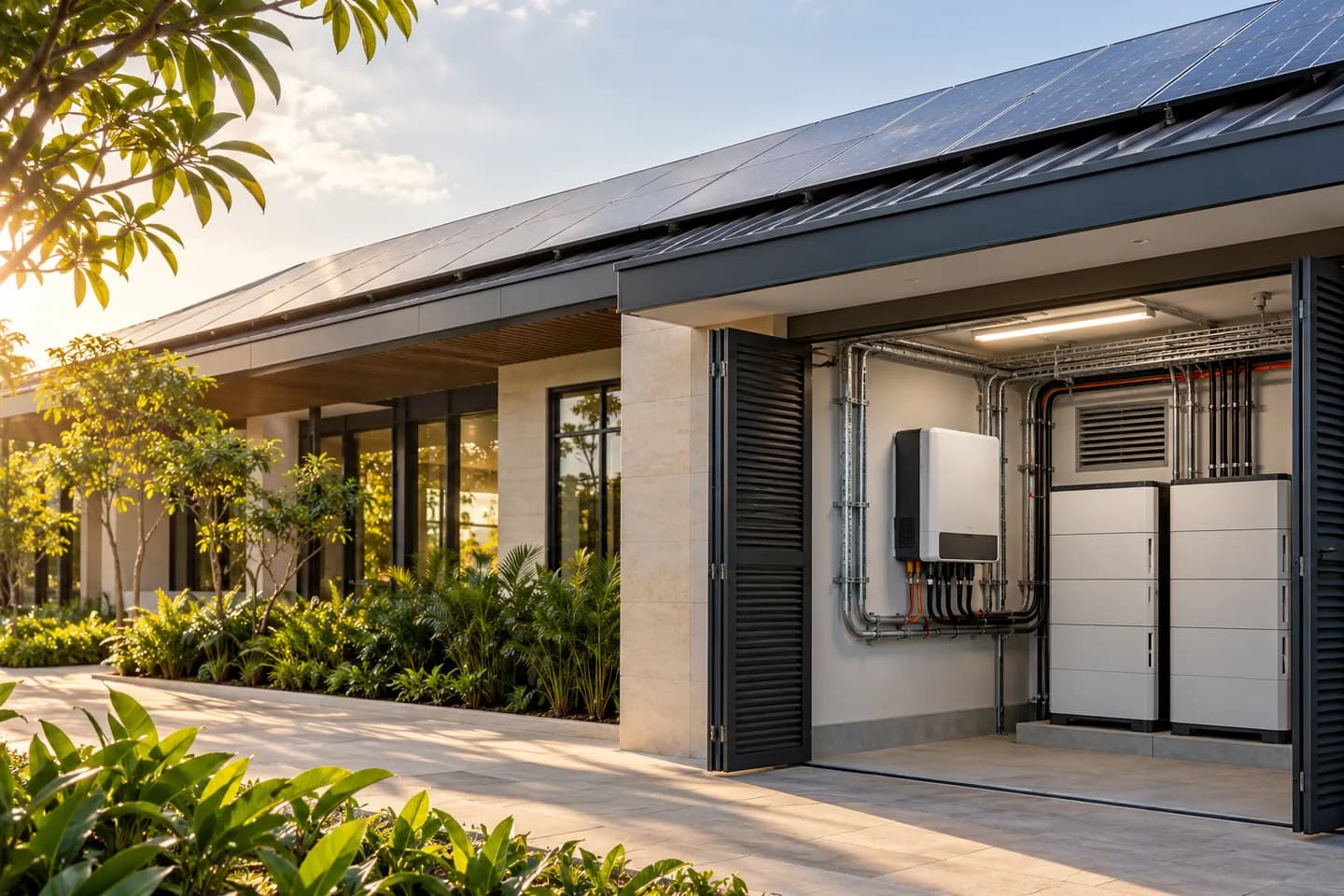 Solar panels in a building energy system